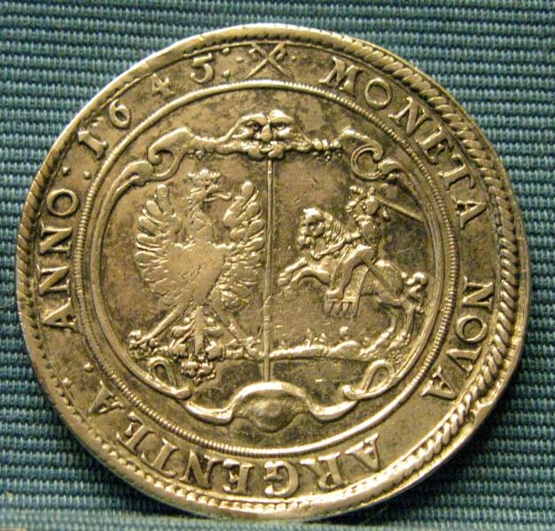 Серебряный талер герцога Якоба Кеттлера 1645 года чеканки
