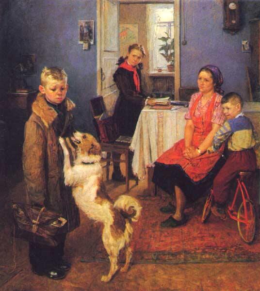 Фёдор Павлович Решетников, «Опять двойка», холст, масло, 1952