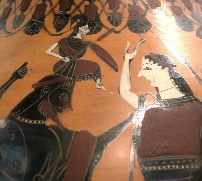 Рождение Афины, роспись черно-фигурной амфоры, 550 год до н.э. Лувр, Париж, Франция