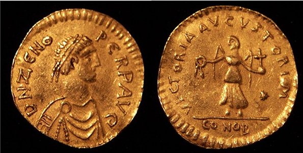 Монета императора Зенона, после 476 г.