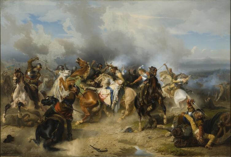 Карл Вальбом, «Битва при Лютцене, смерть короля Густава Адольфа 16 ноября 1632 года», 1855 г.