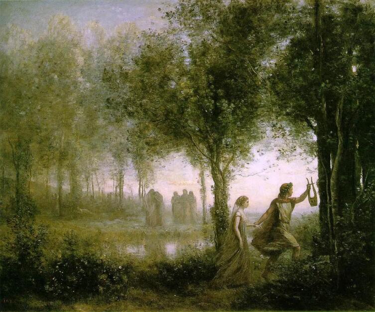 Камиль Коро, «Орфей, ведущий Эвридику из преисподней», 1861 г.