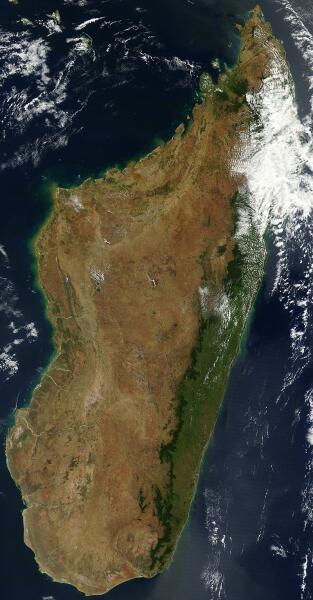 Вид на остров Мадагаскар с околоземной орбиты