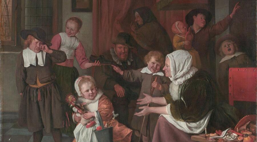 «День святого Николая». Картина голландского художника Яна Стена (ок. 1665—1668)