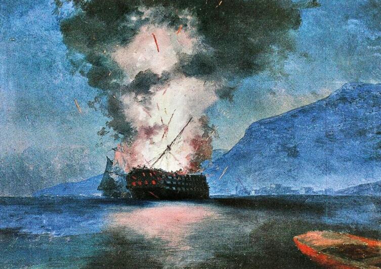 Иван Айвазовский, «Взрыв турецкого корабля»