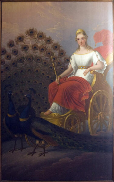 Jakob Warschag, «Гера в повозке, запряжённой павлинами»