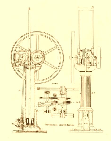 Атмосферный двигатель Отто/Лангена 1867 г.