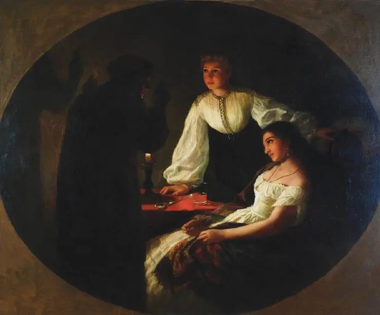 Г. И. Семирадский, «Ночь святого Андрея. Ворожба», 1867 г.