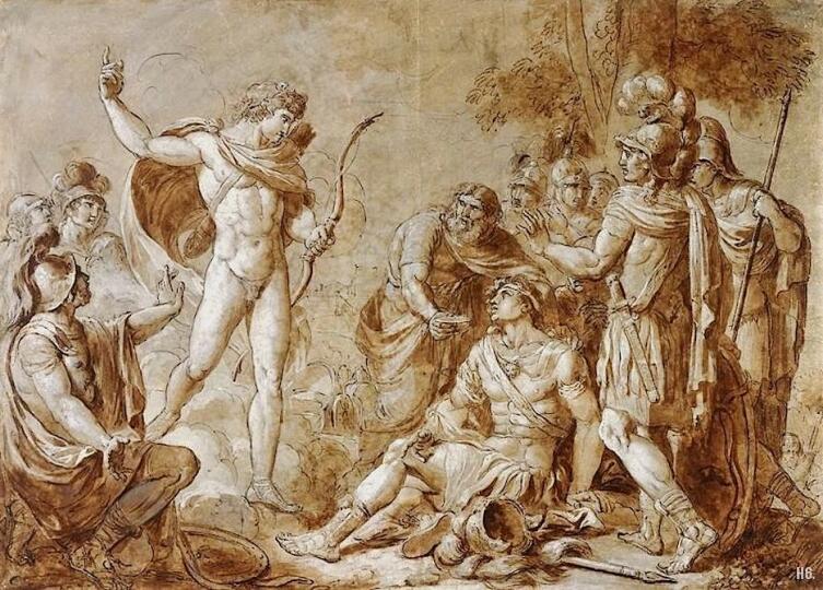 Жак Реаттю, «Аполлон по велению Зевса, возвращает Гектора к жизни»