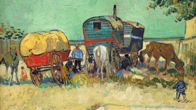 Винсент Ван Гог, «Цыганский табор с фургонами», 1888 г.