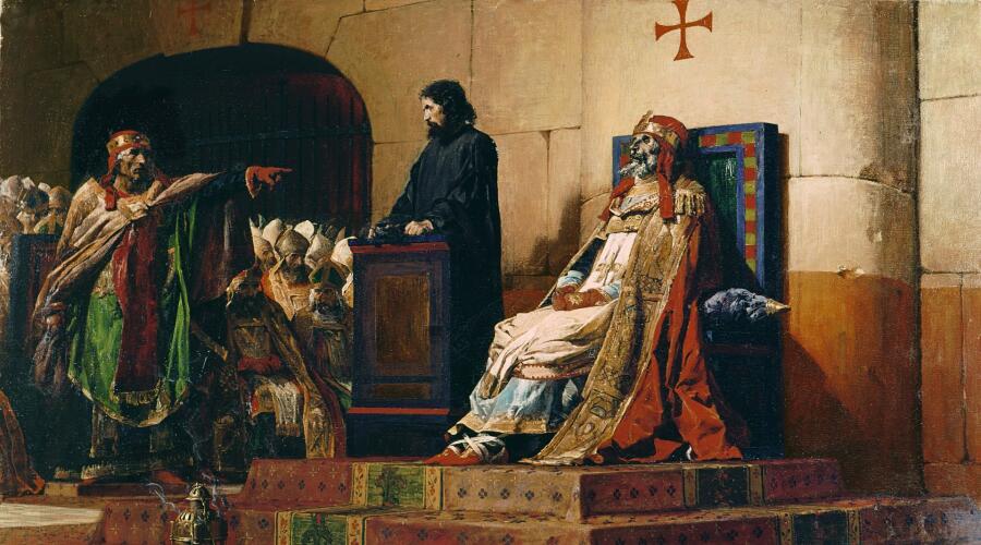 Жан-Поль Лоран, «Папы Формоз и Стефан VII на «трупном синоде»», 1870 г.