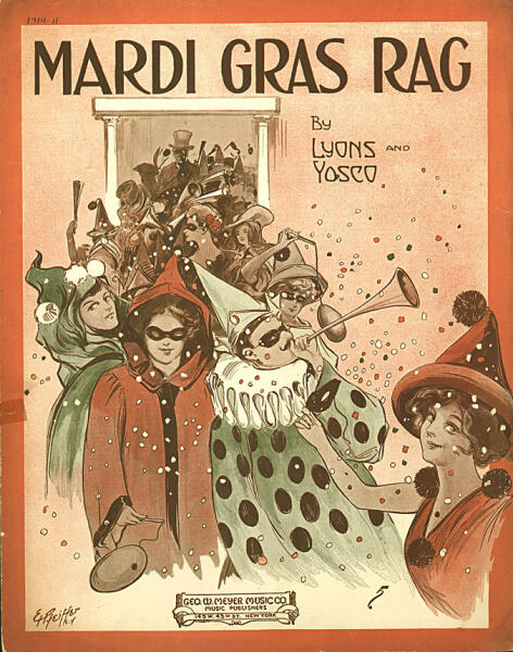 Плакат «Mardi Gras Rag», 1914 г.