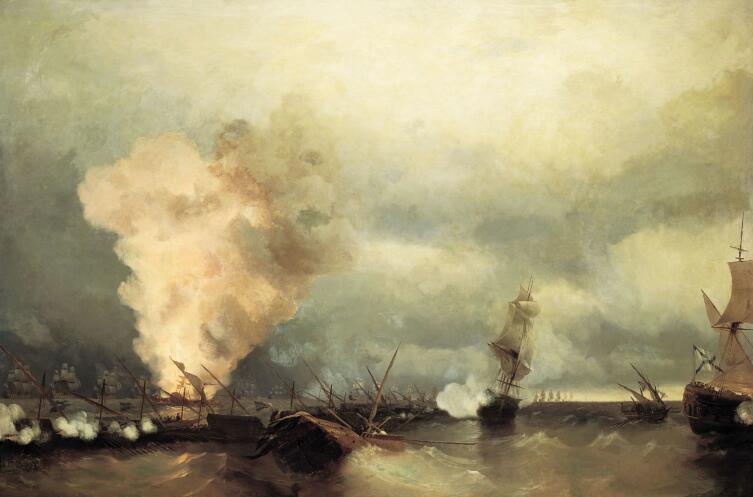 И. К. Айвазовский, «Морское сражение при Выборге 22 июня 1790 года», 1846 г.