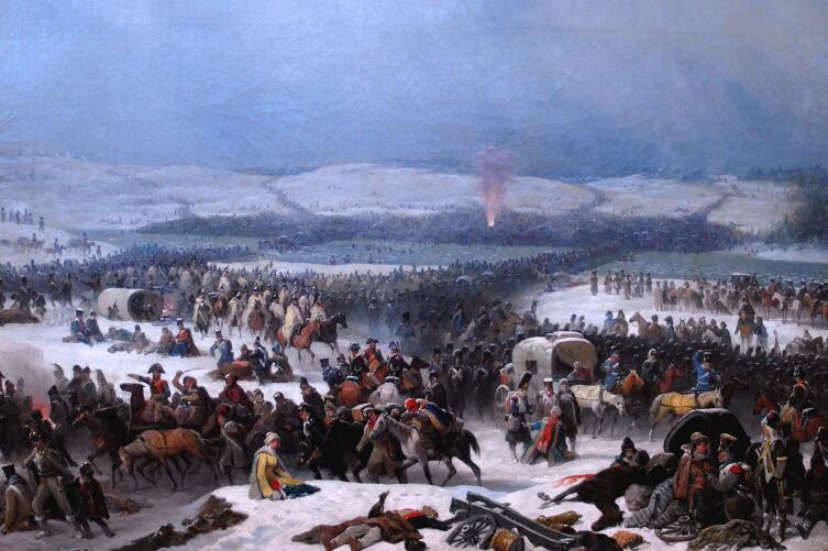Януарий Суходольский, «Переправа войск Наполеона через Березину», 1859 г.