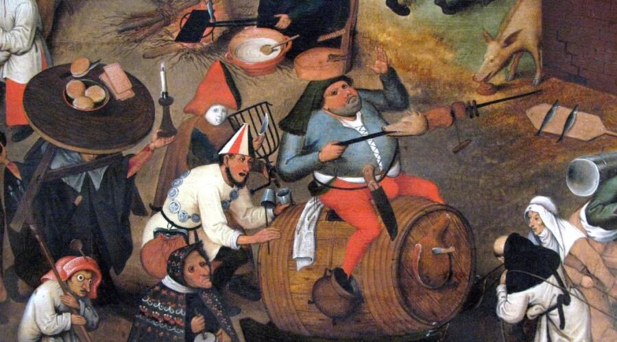 Питер Брейгель Старший, «Битва Поста и Масленицы» (фрагмент), 1559 г.