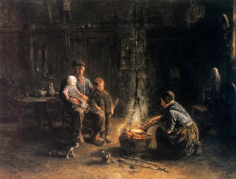 Йозеф Исраэлс, «Блинный день (Вторник на Масляной неделе)», 1880-е гг.