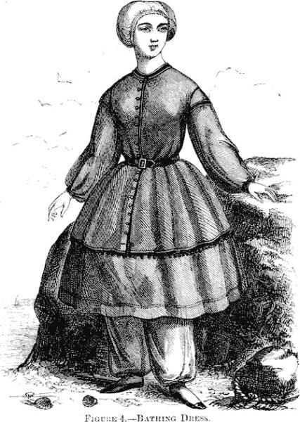 Женский купальный костюм, 1858 г.