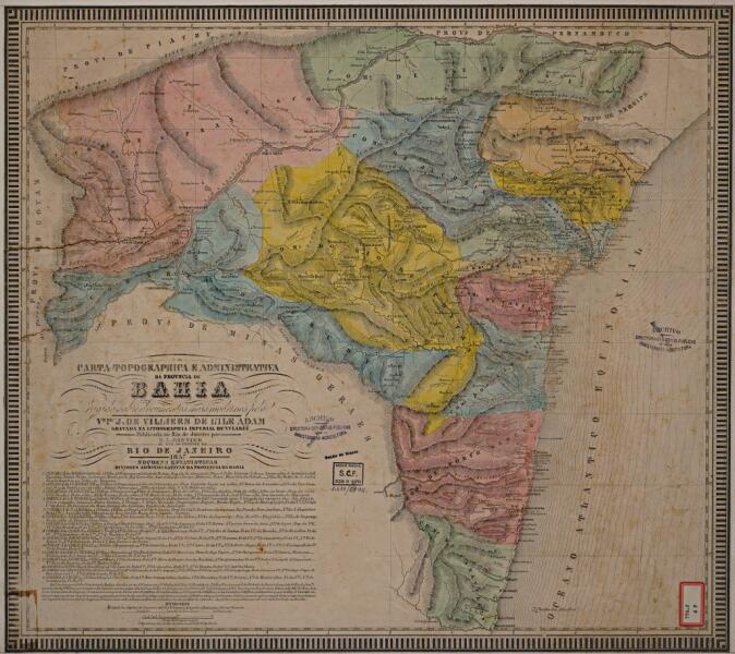 Топографическая и административная карта провинции Баия, 1857 г.