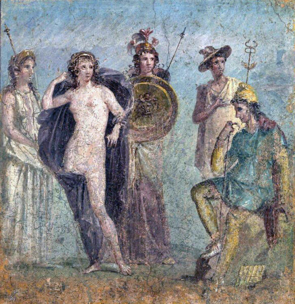Суд Париса, фреска из Помпей