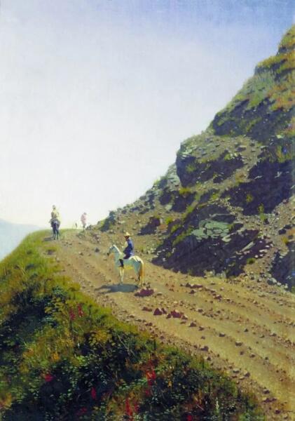 В. В. Верещагин, «Кочевая дорога в горах Алатау», 1870 г.