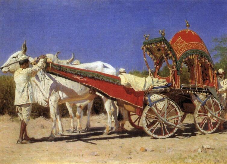 В. В. Верещагин, «Повозка богатых людей в Дели», 1875 г.