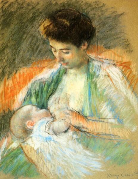 Мэри Кассат, «Мать Роза кормит своего ребенка грудью», 1900-е гг.