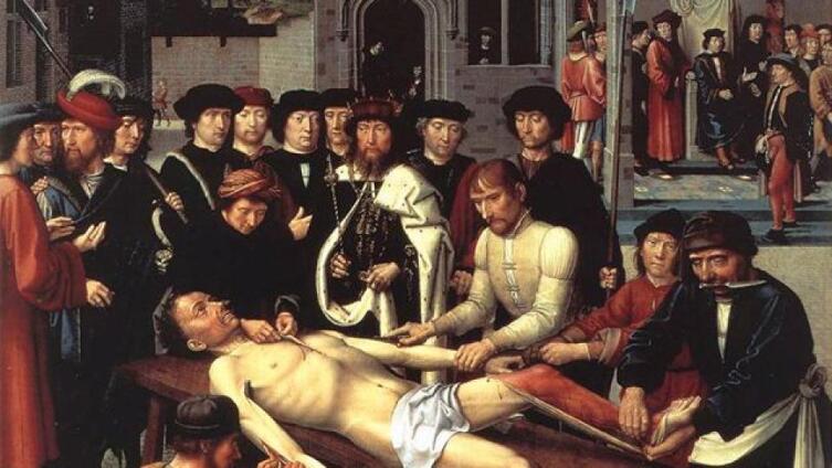 Герард Давид, «Сдирание кожи с продажного судьи» (фрагмент), 1499 г.