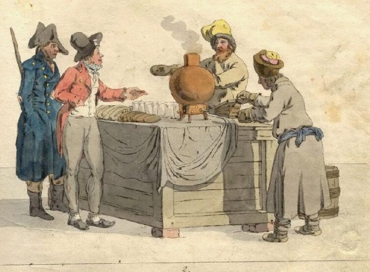 Сбитеньщик. Вам не кажется, что его сбитенница очень похожа на самовар?