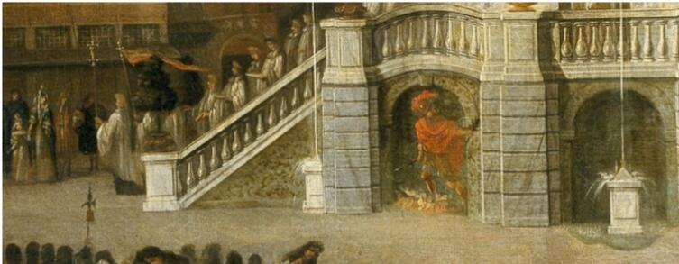 Хендрик ван Миндерхоут, «Шествие Христа Спасителя в Антверпене 27 августа 1685 года», фрагмент «Бог войны Арес», 1688 г.