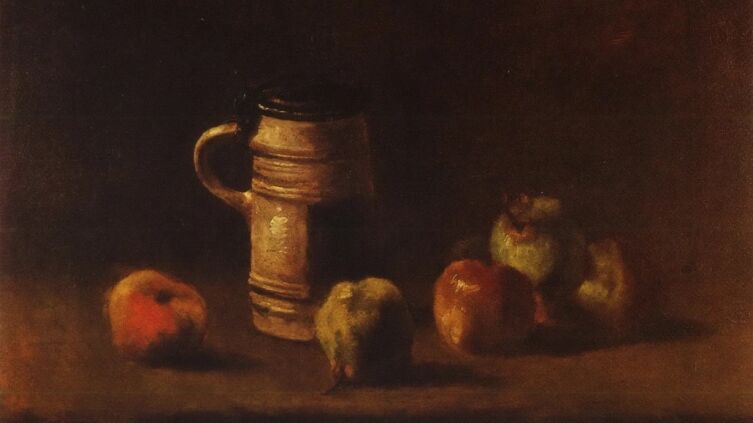 Винсент Ван Гог, «Натюрморт с кружкой пива и фруктами» (фрагмент), 1881 г.