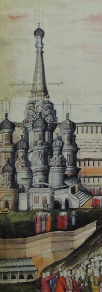 Вид храма Покрова Божьей Матери в 1672 г.