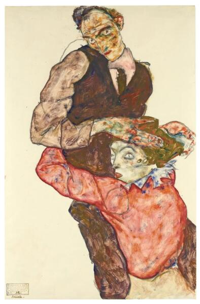 Эгон Шиле, «Влюбленные», 1915 г.