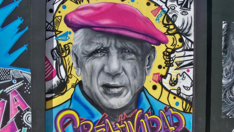 Граффити с Пабло Пикассо в г. Малага, Испания