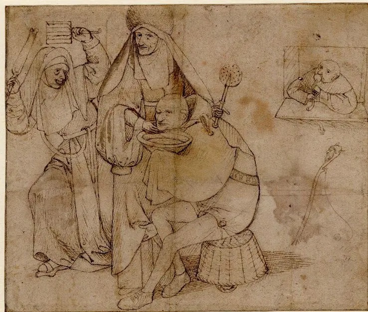 Иероним Босх, «Смешная сцена с цирюльником», ХV век