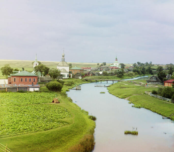 Вид на Суздаль с реки Каменки, начало XX века