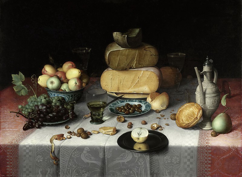 Флорис Клас ван Дейк, «Натюрморт с сырами», 1615 г.
