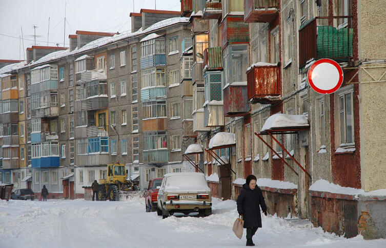 Типичный жилой квартал Воркуты