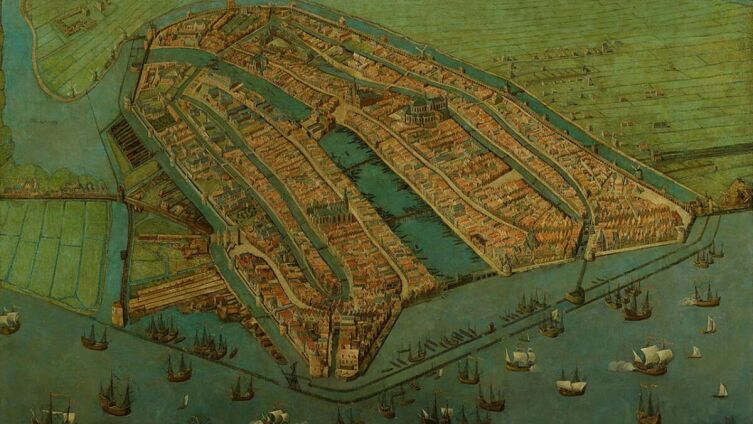 Карта Амстердама, 1538 г.