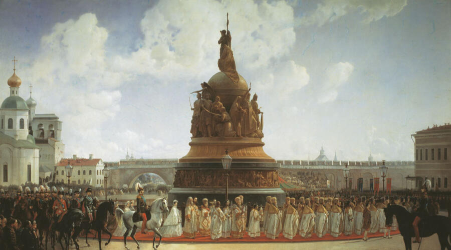 Б. П. Виллевальде, «Открытие памятника 1000-летия России в Новгороде в 1862 году»