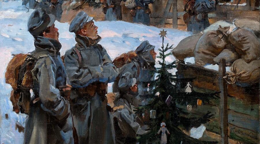 Картина Войцеха Коссака «Солдатское рождество 1915» (фрагмент)