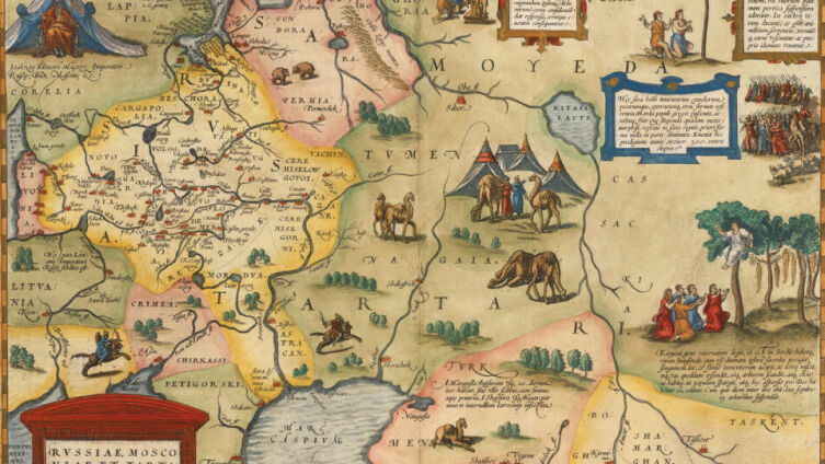 Карта Абрахама Ортелия 1570 г., основана на карте Дженкинсона 1562 г.