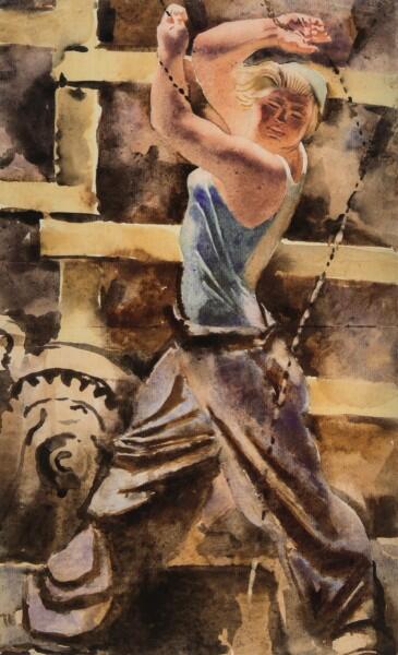 А. Самохвалов, «У лебедки»