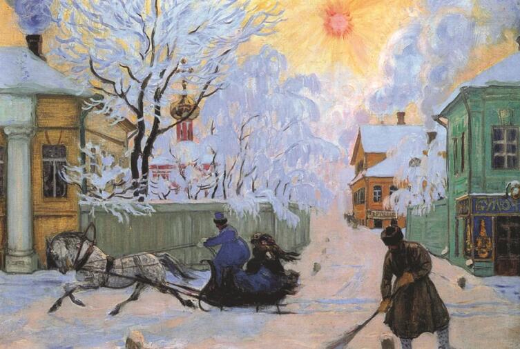 Кустодиев Б. М., «Морозный день», 1913 г.