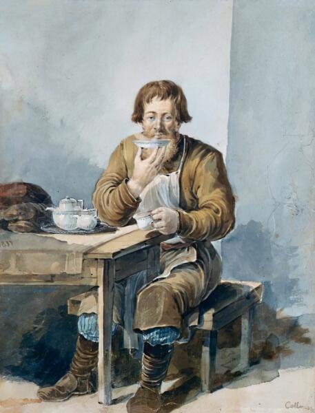 Кольман К. И., «Дворник за чаепитием», 1837 г.