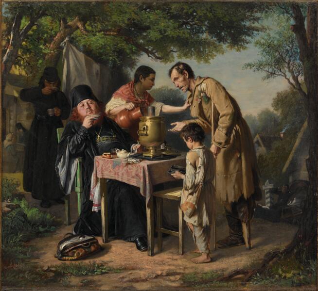 В. Перов, «Чаепитие в Мытищах, близ Москвы», 1862 г.