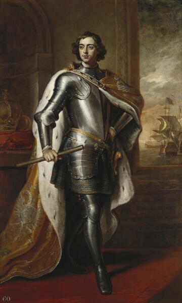 26-летний Пётр I. Портрет кисти Готфрида Кнеллера был подарен Петром в 1698 году английскому королю