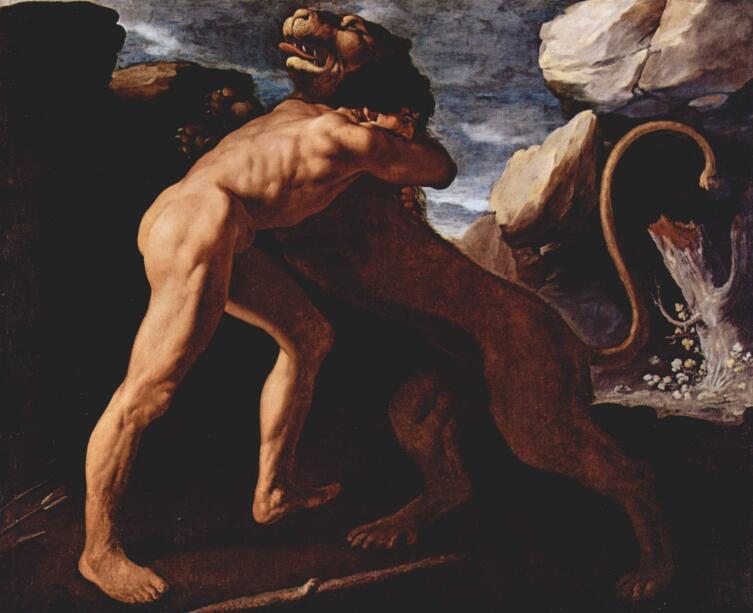 Франсиско де Сурбаран, «Геракл борется с немейским львом», 1634 г.