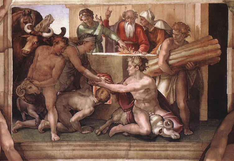 Микеланджело, «Жертвоприношение Ноя»