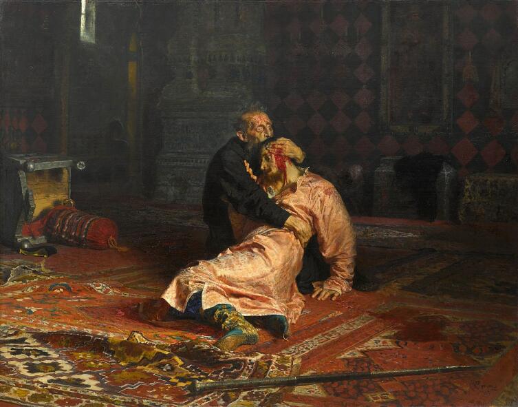 Илья Репин, "Иван Грозный и сын его Иван 16 ноября 1581 года". 1883—1885 гг.