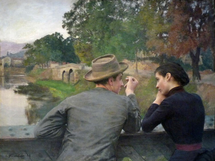 Эмиль Фриан. «Влюблённые»/«Идиллия на мосту» (1888), Музей изящных искусств, Нанси
